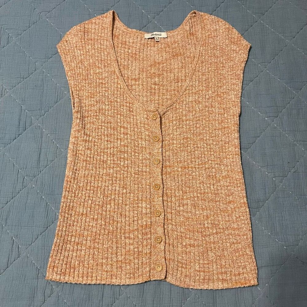 Madewell Women's V-Neck Sweater in Tan